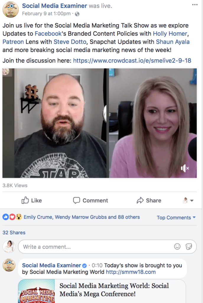 Facebook live video ads