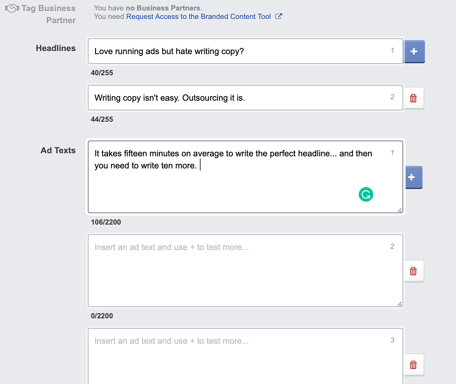 AdEspresso a/b testing tool