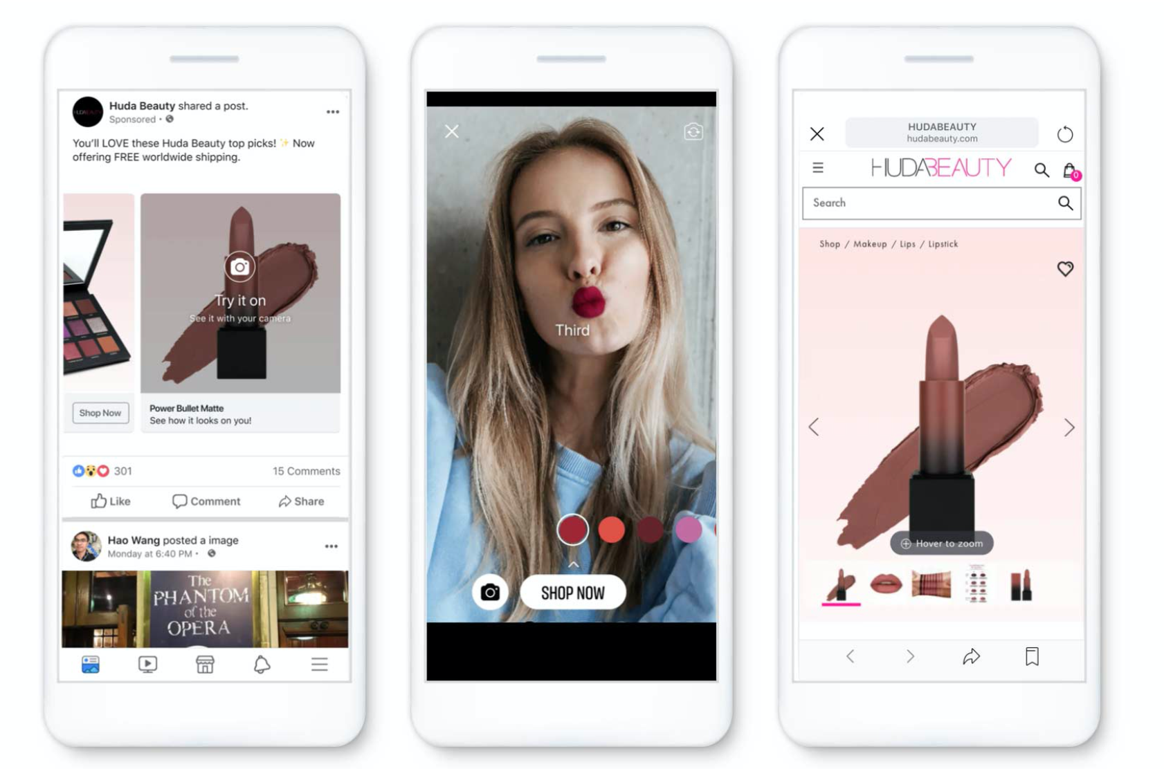 Facebook AR try-on ad