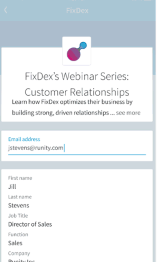 LinkedIn lead gen form